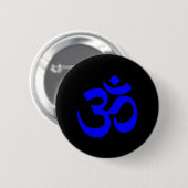 Zwart en Blauw Om-symbool Ronde Button 5,7 Cm (Voorkant /achterkant)