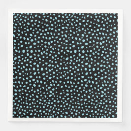 Zwart en blauw Oneffen Stippen Grafisch ontwerp Servet