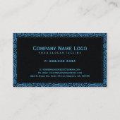 Zwart en blauw Paisley Visitekaartje (Achterkant)
