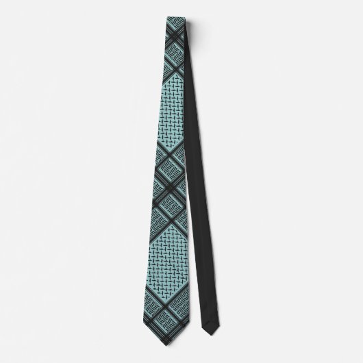 Zwart en BLAUW Palestijnse keffiyeh Stropdas (Voorkant)
