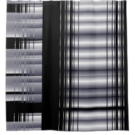 Zwart en blauw patroon douchegordijn