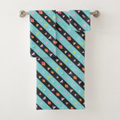 Zwart en blauw Patroon mix Bad Handdoek (Insitu)