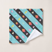 Zwart en blauw Patroon mix Bad Handdoek (Wasdoekje)