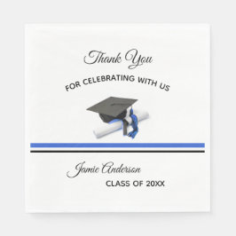 Zwart en blauw Pet en tapel | Afstudeerpartij Servet