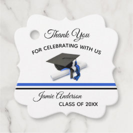 Zwart en blauw Pet en tapel | AFSTUDEREN Bedankjes Labels