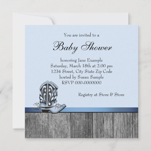 Zwart en Blauw Rocking Horse Baby shower Kaart (Achterkant)