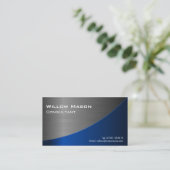 Zwart en blauw roestvrij staal, gebogen, Visitekaa Visitekaartje (Staand voorkant)