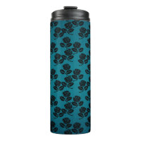 Zwart en Blauw Rozen Patroon