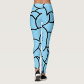 Zwart en blauw samengesmolten abstract leggings (Achterkant)