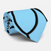 Zwart en blauw samengesmolten abstract stropdas (Opgerold)