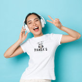 Zwart en Blauw Schattige Panda's Afspeellijst T-Sh T-shirt