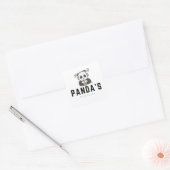 Zwart en Blauw Schattige Panda's Playlist Sticker (Envelop)