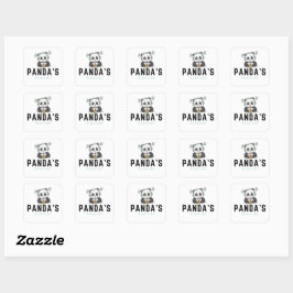 Zwart en Blauw Schattige Panda's Playlist Sticker