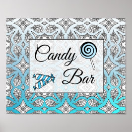 Zwart en blauw Snoep Poster voor twitbord