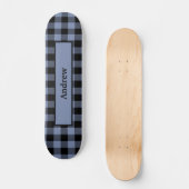 Zwart en blauw speldenstang, buffelstang, berenhef persoonlijk skateboard (Voorkant)
