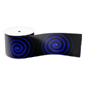 Zwart en blauw spiraalvormig patroon grosgrain lint (Spoel)