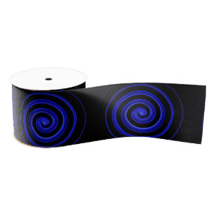 Zwart en blauw spiraalvormig patroon grosgrain lint