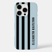 Zwart en Blauw Strepenpatroon Persoonlijk  Case-Mate iPhone Case (Achterkant)