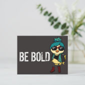 Zwart en blauw trendy Inspirerend "Be Bold" Bird Briefkaart (Staand voorkant)