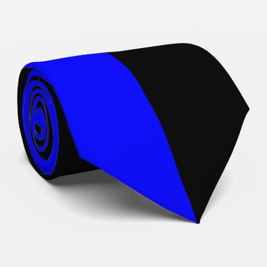 Zwart en blauw twee kleuren-Stropdas Stropdas (Opgerold)