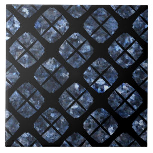 Zwart en blauw Urban Modern Diamond Pattern Tegeltje