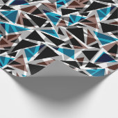 Zwart en blauw, veelhoekig, Abstract, geometrisch Cadeaupapier (Hoek)