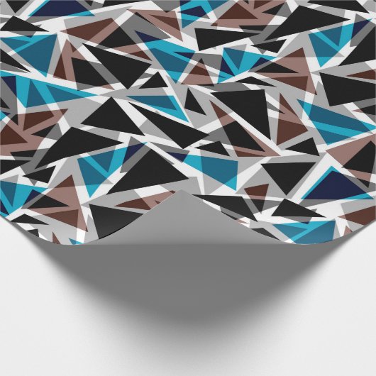 Zwart en blauw, veelhoekig, Abstract, geometrisch Cadeaupapier (Hoek)