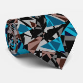 Zwart en blauw, veelhoekig, Abstract, geometrisch Stropdas (Opgerold)