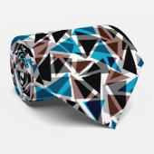 Zwart en blauw, veelhoekig, Abstract, geometrisch Stropdas (Opgerold)