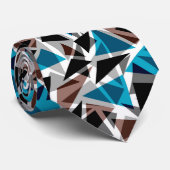 Zwart en blauw, veelhoekig, Abstract, geometrisch Stropdas (Opgerold)