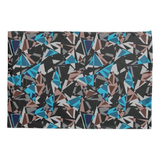 Zwart en blauw, veelhoekig, Abstract Kussensloop (Achterkant)