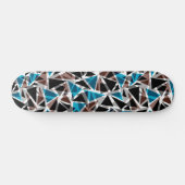 Zwart en blauw, veelhoekig, Abstract Persoonlijk Skateboard (Horizontaal)
