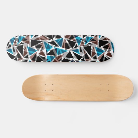 Zwart en blauw, veelhoekig, Abstract Persoonlijk Skateboard (Horizontaal)