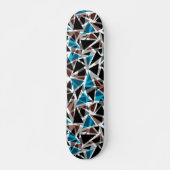 Zwart en blauw, veelhoekig, Abstract Persoonlijk Skateboard (Voorkant)