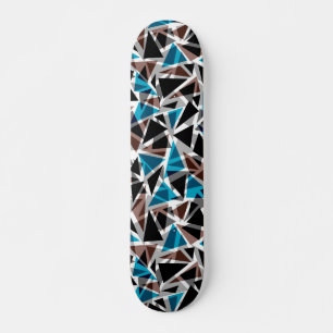 Zwart en blauw, veelhoekig, Abstract Persoonlijk Skateboard