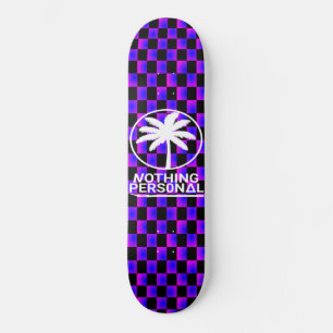 Zwart en Blauw Verlopend Geruit Persoonlijk Skateboard