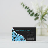 Zwart en blauw Visitekaartje (Staand voorkant)
