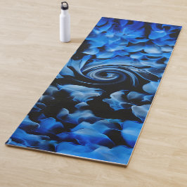 Zwart en blauw vloeiende abstracte  yogamat