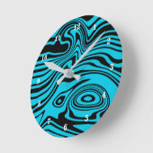Zwart en Blauw Wandklok (Hoek)
