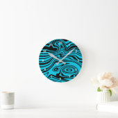 Zwart en Blauw Wandklok (Huis)
