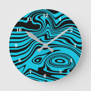 Zwart en Blauw Wandklok