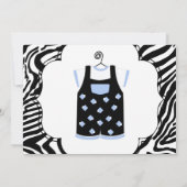 Zwart en blauw Zebra Baby Boy Shower Kaart (Achterkant)