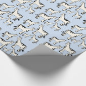 Zwart en blauw Zebra inpakpapier (Hoek)