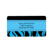 Zwart en blauw Zebra Pattern Etiket (Voorkant)