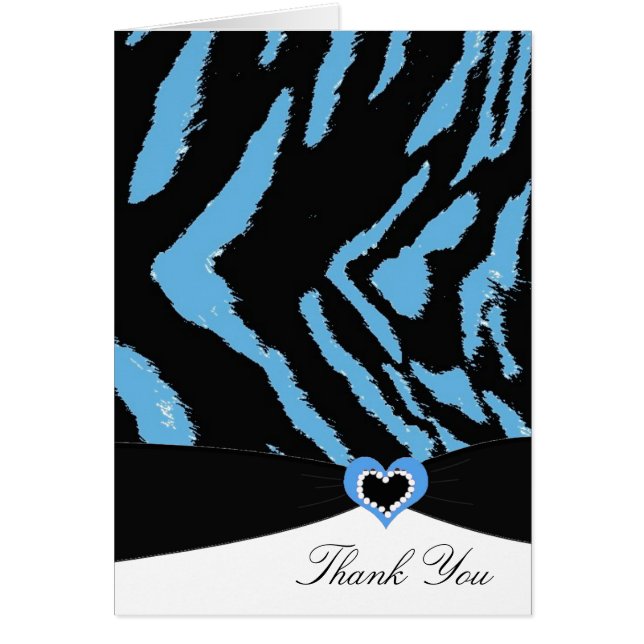 Zwart en Blauw Zebraprint Bedankt (Voorkant)