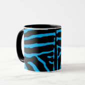 Zwart en blauw zebrastrepen mok (Voorkant links)