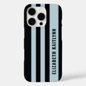 Zwart en blauwe strepenpatroon Persoonlijk Case-Mate iPhone Case (Achterkant)