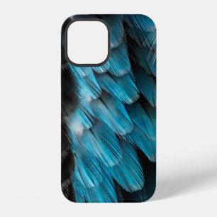 Zwart en blauwe veer iPhone 12 hoesje