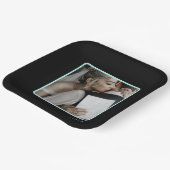 Zwart, en blauwgroen aanpasbaar papieren bordje (Gebogen)