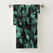 Zwart en Blauwgroen Bad Handdoek (Insitu)